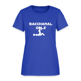 Bacchanal Girls Logo Custom Tee Shirt - Women(White Print) - royal blue