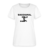 Bacchanal Girls Logo Custom Tee Shirt - Women(Black Print) - white