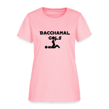 Bacchanal Girls Logo Custom Tee Shirt - Women(Black Print) - pink