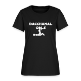 Bacchanal Girls Logo Custom Tee Shirt - Women(White Print) - black