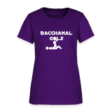 Bacchanal Girls Logo Custom Tee Shirt - Women(White Print) - purple