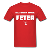Relationship Status Custom Tee Shirt - Men(White Print) - red