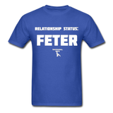 Relationship Status Custom Tee Shirt - Men(White Print) - royal blue