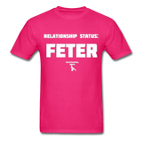 Relationship Status Custom Tee Shirt - Men(White Print) - fuchsia