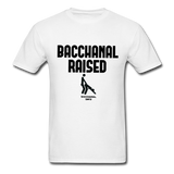 Bacchanal Raised Custom Tee Shirt - Men(Black Print) - white