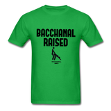 Bacchanal Raised Custom Tee Shirt - Men(Black Print) - bright green