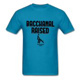 Bacchanal Raised Custom Tee Shirt - Men(Black Print) - turquoise