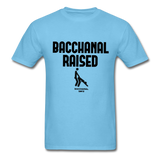 Bacchanal Raised Custom Tee Shirt - Men(Black Print) - aquatic blue