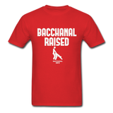 Bacchanal Raised Custom Tee Shirt - Men(White Print) - red