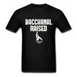 Bacchanal Raised Custom Tee Shirt - Men(White Print) - black