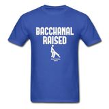 Bacchanal Raised Custom Tee Shirt - Men(White Print) - royal blue
