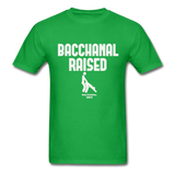 Bacchanal Raised Custom Tee Shirt - Men(White Print) - bright green