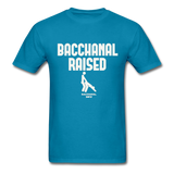 Bacchanal Raised Custom Tee Shirt - Men(White Print) - turquoise