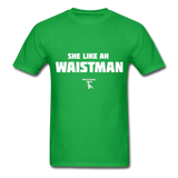 Waist Man Custom Tee Shirt - Men(White Print) - bright green
