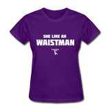 Waist Man Custom Tee Shirt - Women(White Print) - purple