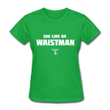 Waist Man Custom Tee Shirt - Women(White Print) - bright green