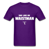 Waist Man Custom Tee Shirt - Men(White Print) - purple