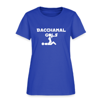 Bacchanal Girls Logo Custom Tee Shirt - Women(White Print) - royal blue