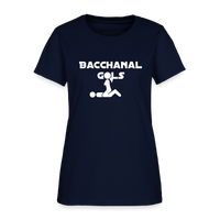 Bacchanal Girls Logo Custom Tee Shirt - Women(White Print) - navy