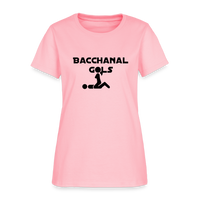 Bacchanal Girls Logo Custom Tee Shirt - Women(Black Print) - pink