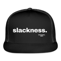 slackness. Custom Trucker Hat - Black - black/black