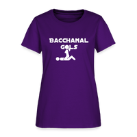 Bacchanal Girls Logo Custom Tee Shirt - Women(White Print) - purple