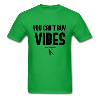 You Can't Buy Vibes Custom Tee Shirt - Men(Black Print) - bright green