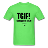 TGIF(Thank God I’m Fete’n) Custom Tee Shirt - Men(Black Print) - kiwi