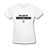 Waist Man Custom Tee Shirt - Women(Black Print) - white