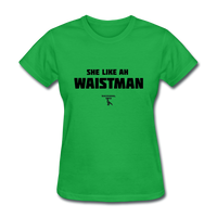 Waist Man Custom Tee Shirt - Women(Black Print) - bright green